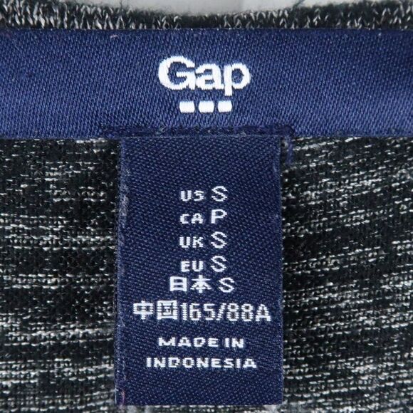 GAP BLACK HEATHER ROUND NECK LONG SLEEVE LIGHTWEIGHT OVERSIZED SWEATER SIZE S - Picture 2 of 7